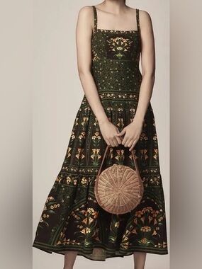 slim fit dress slacks Farm Rio Black Beaded Neckline Sleeveless Midi Dress, Black / S main image 1